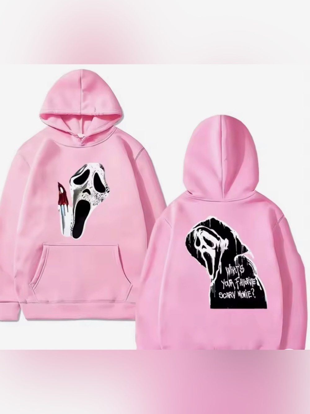 Pink Graphic 'Scream' Inspired Hoodie